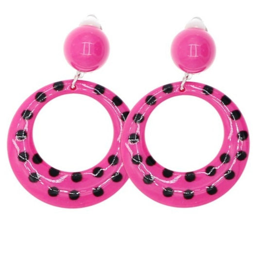 Pendientes de Flamenca Fucsias y Negros