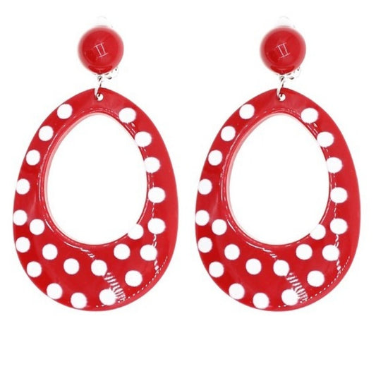 Pendientes de Flamenca Rojos y Blancos Ovalados