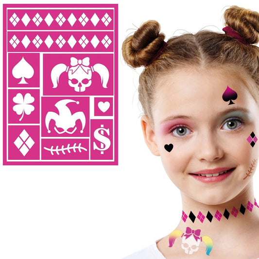 Plantilla para Maquillaje de Harley Quinn infantil