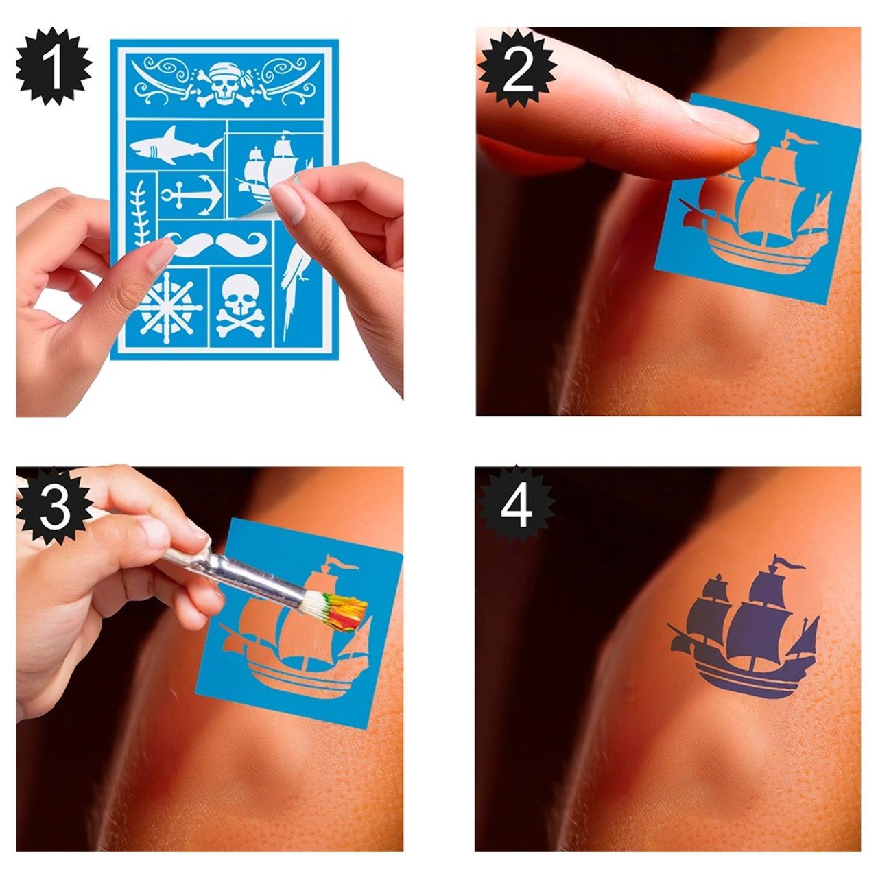 Plantilla para Maquillaje de Pirata infantil