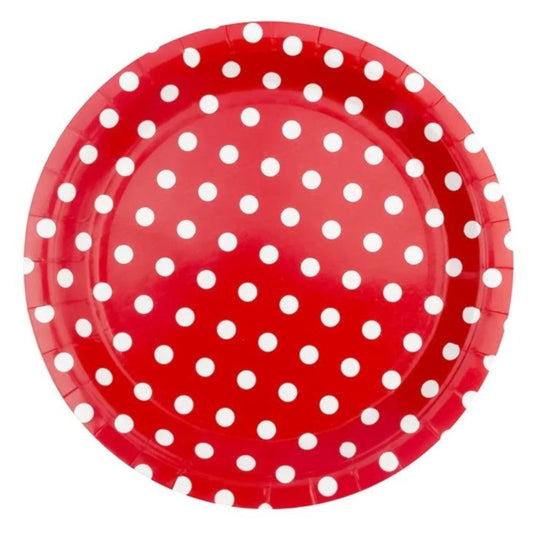 Platos de Feria Rojos con Lunares