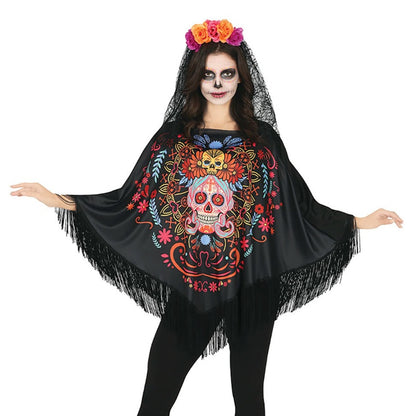 Poncho de Catrina Muerte para mujer
