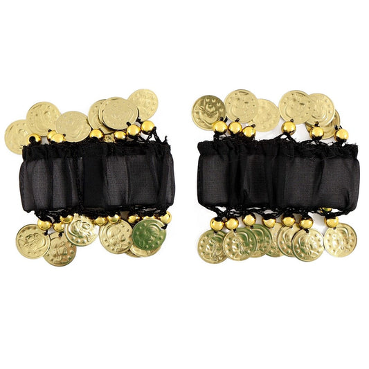 Pulseras de Zíngara Negras con Monedas