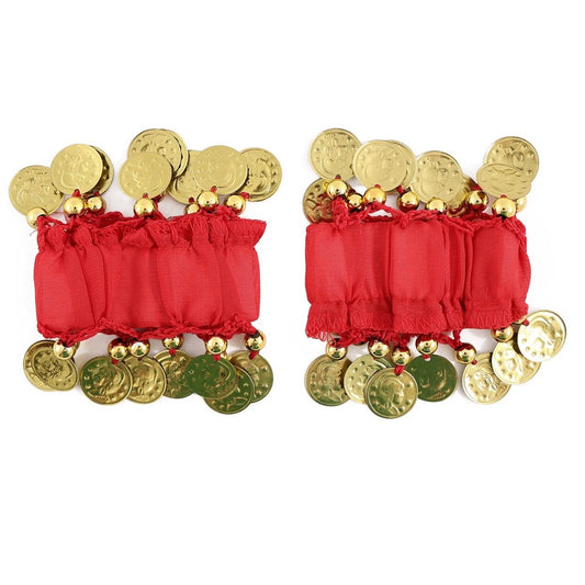 Pulseras de Zíngara Rojas con Monedas
