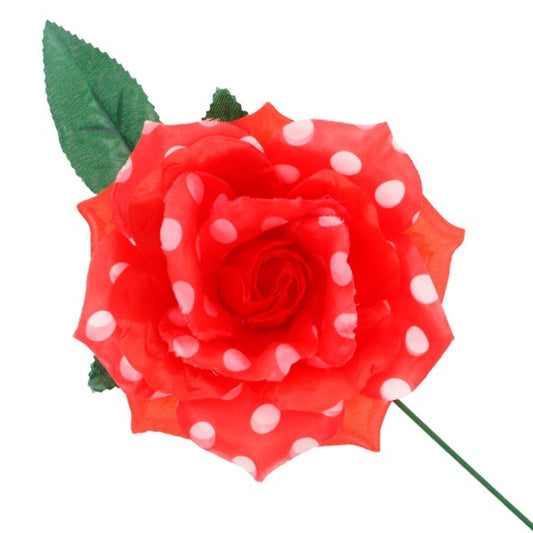Rosa Roja con Lunares de Flamenca y Chulapa
