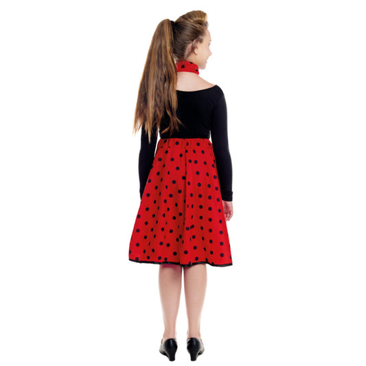 Set de Años 50 Lunares Rojo infantil