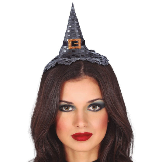 Sombrero Chic de Bruja Plata