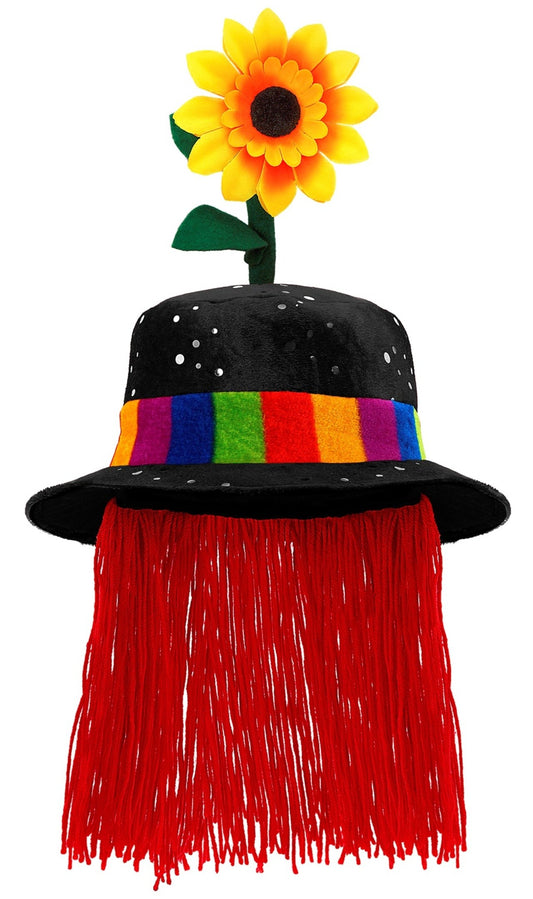 Sombrero de Payaso Negro con pelo