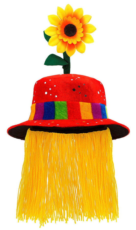 Sombrero de Payaso Rojo con pelo