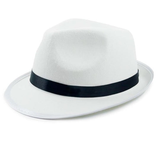 Sombrero de Gangster Blanco Clásico