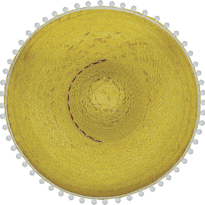 Sombrero Mexicano Amarillo Borlas