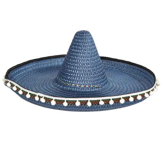Sombrero Mexicano Azul Grande Deluxe