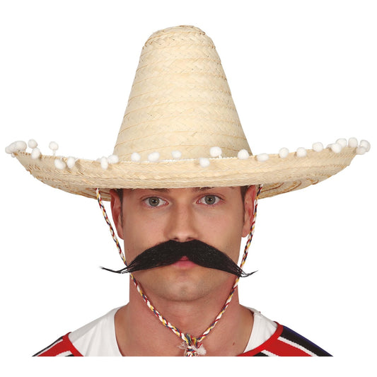 Sombrero Mexicano Negro Borlas