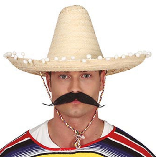 Sombrero Mexicano Negro Borlas