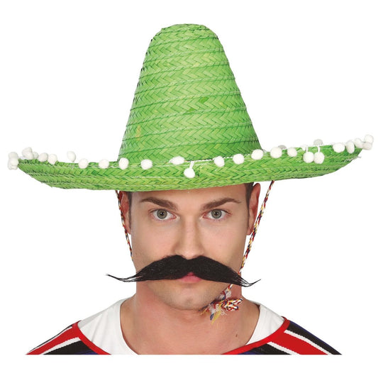 Sombrero Mexicano Verde Borlas