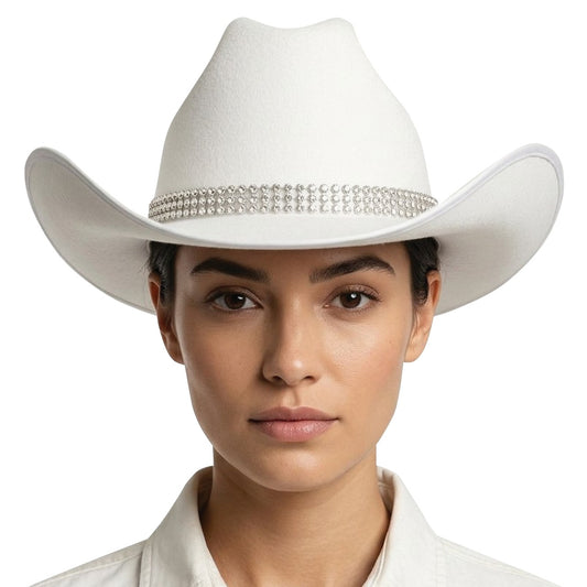 Sombrero Vaquero Blanco Pedrería