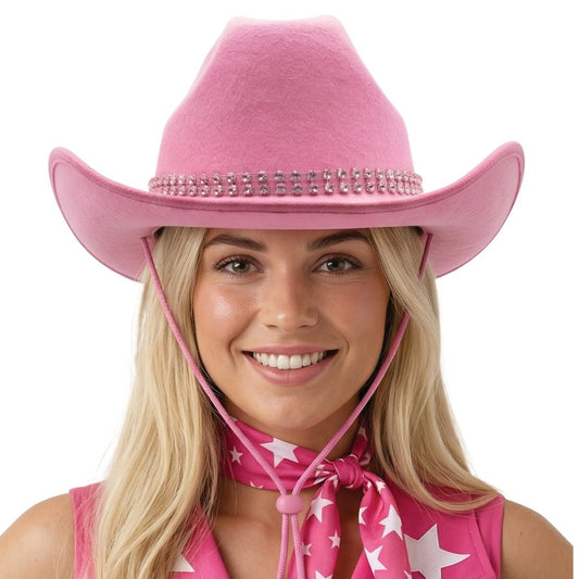 Sombrero Vaquero Rosa Pedrería