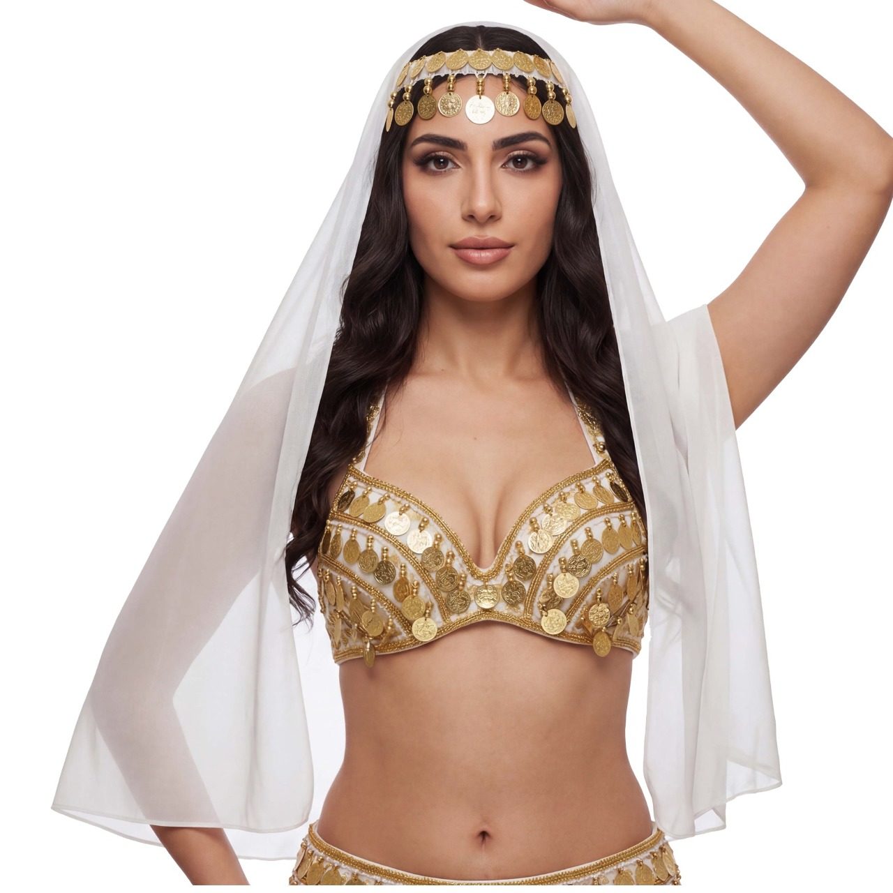 Tocado de Danza del Vientre Blanco