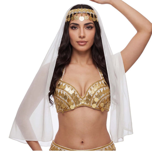 Tocado de Danza del Vientre Blanco