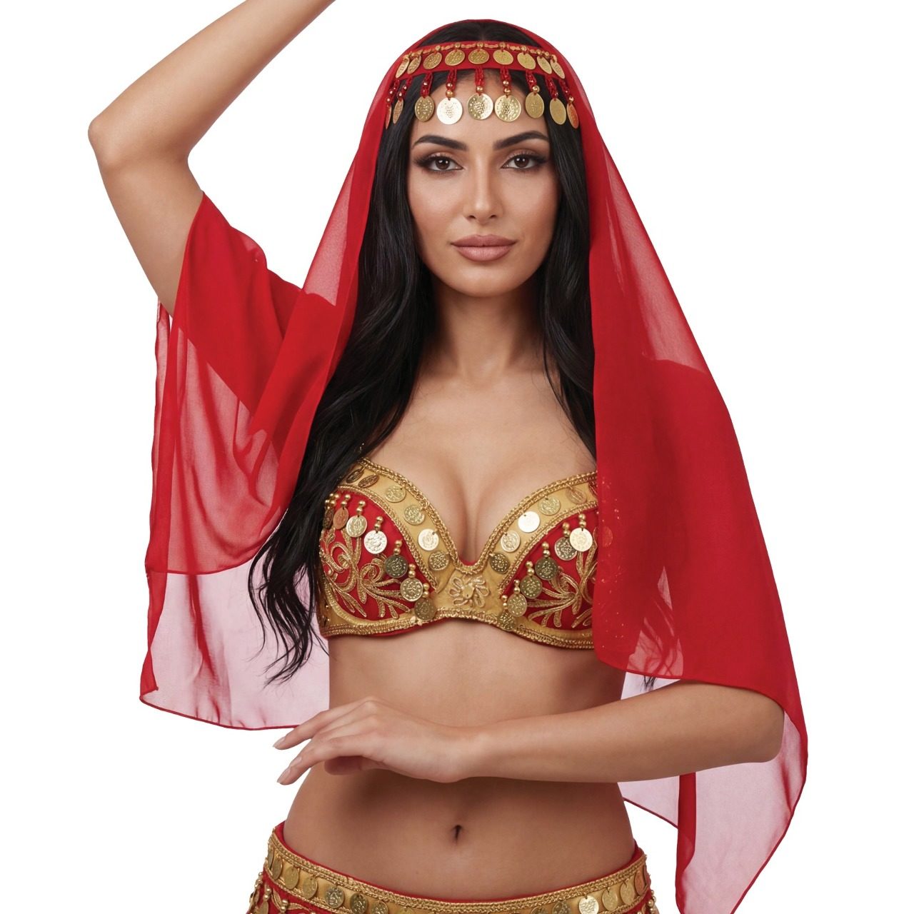 Tocado de Danza del Vientre Rojo