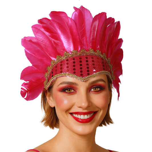 Tocado de Plumas Fucsia Eco