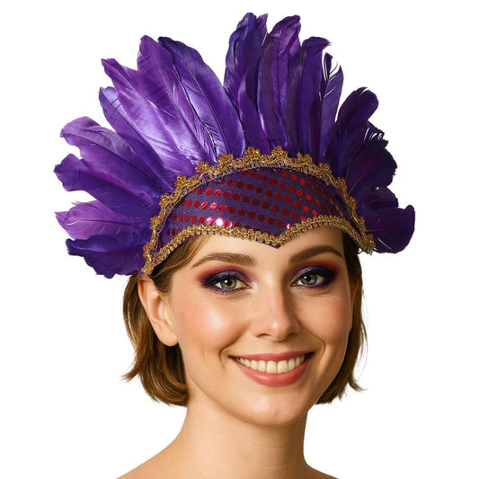 Tocado de Plumas Lila Eco