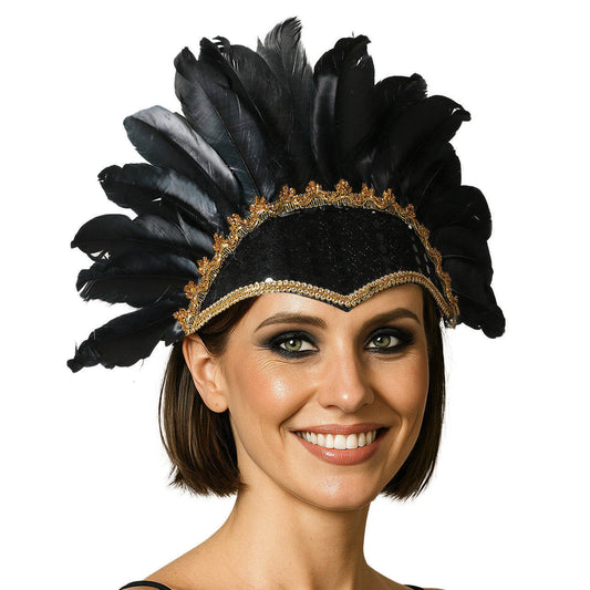 Tocado de Plumas Negro Eco