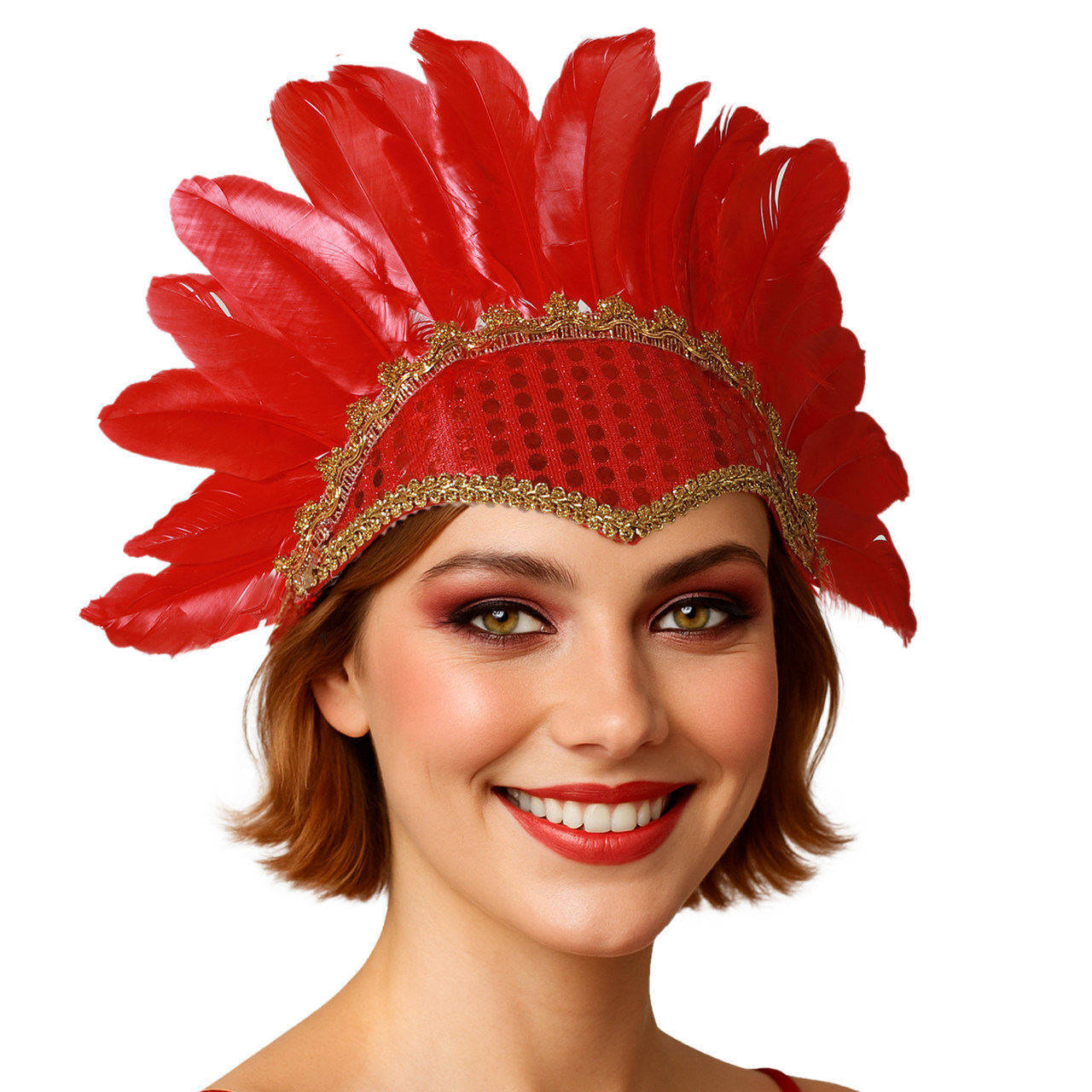 Tocado de Plumas Rojo Eco