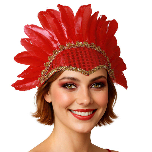 Tocado de Plumas Rojo Eco