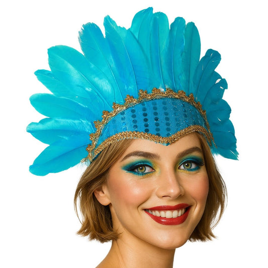 Tocado de Plumas Turquesa Eco