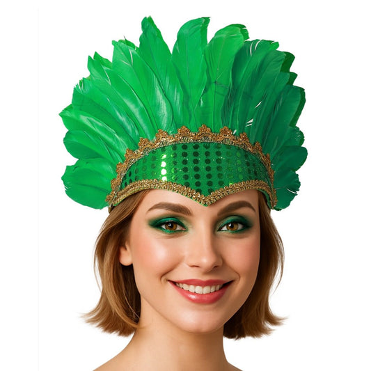 Tocado de Plumas Verde Eco