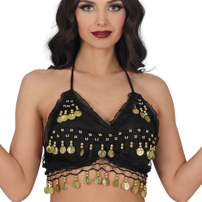 Top Danza del Vientre Negro Monedas