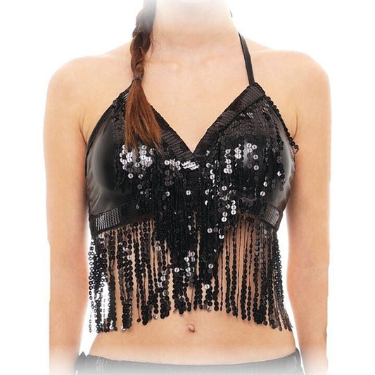 Top de Lentejuelas Negro