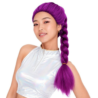 Trenza de Cantante K-Pop Lila con Goma