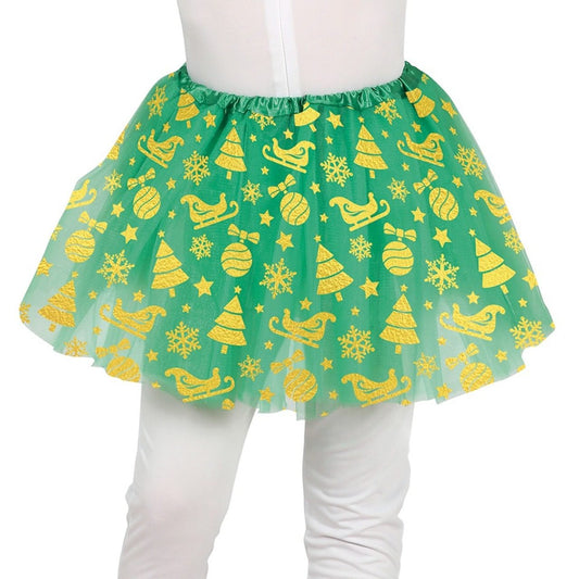 Tutú Verde Navidad infantil