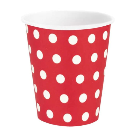 Vasos de Feria Rojos con Lunares