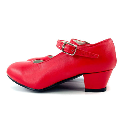 Zapatos de Flamenco Rojos Lisos infantiles