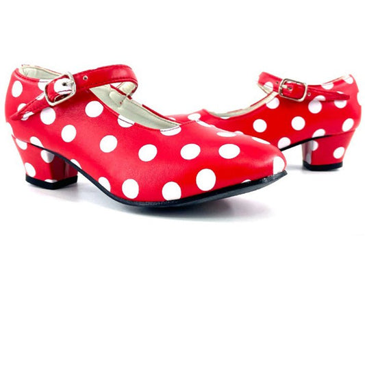 Zapatos de Flamenco Rojos y Blancos