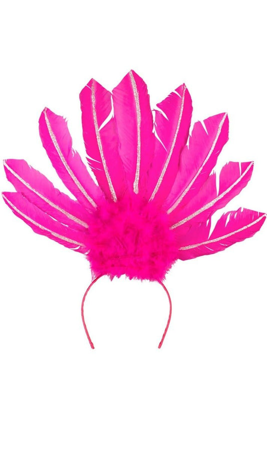 Tocado de Plumas Rosa