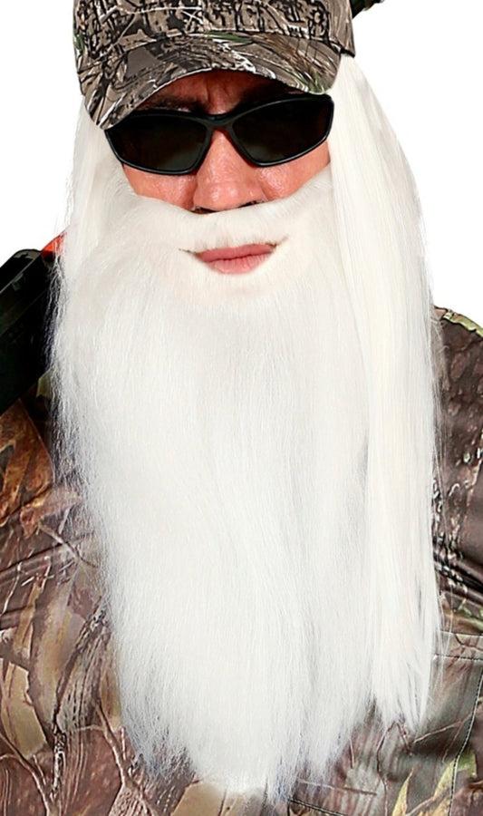 Barba Blanca Larga con Bigote
