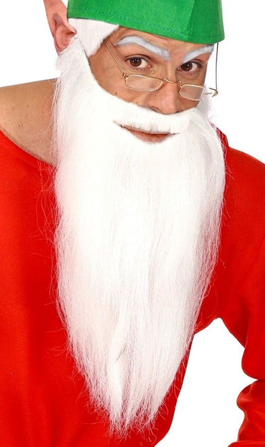 Barba Blanca Larga con Bigote