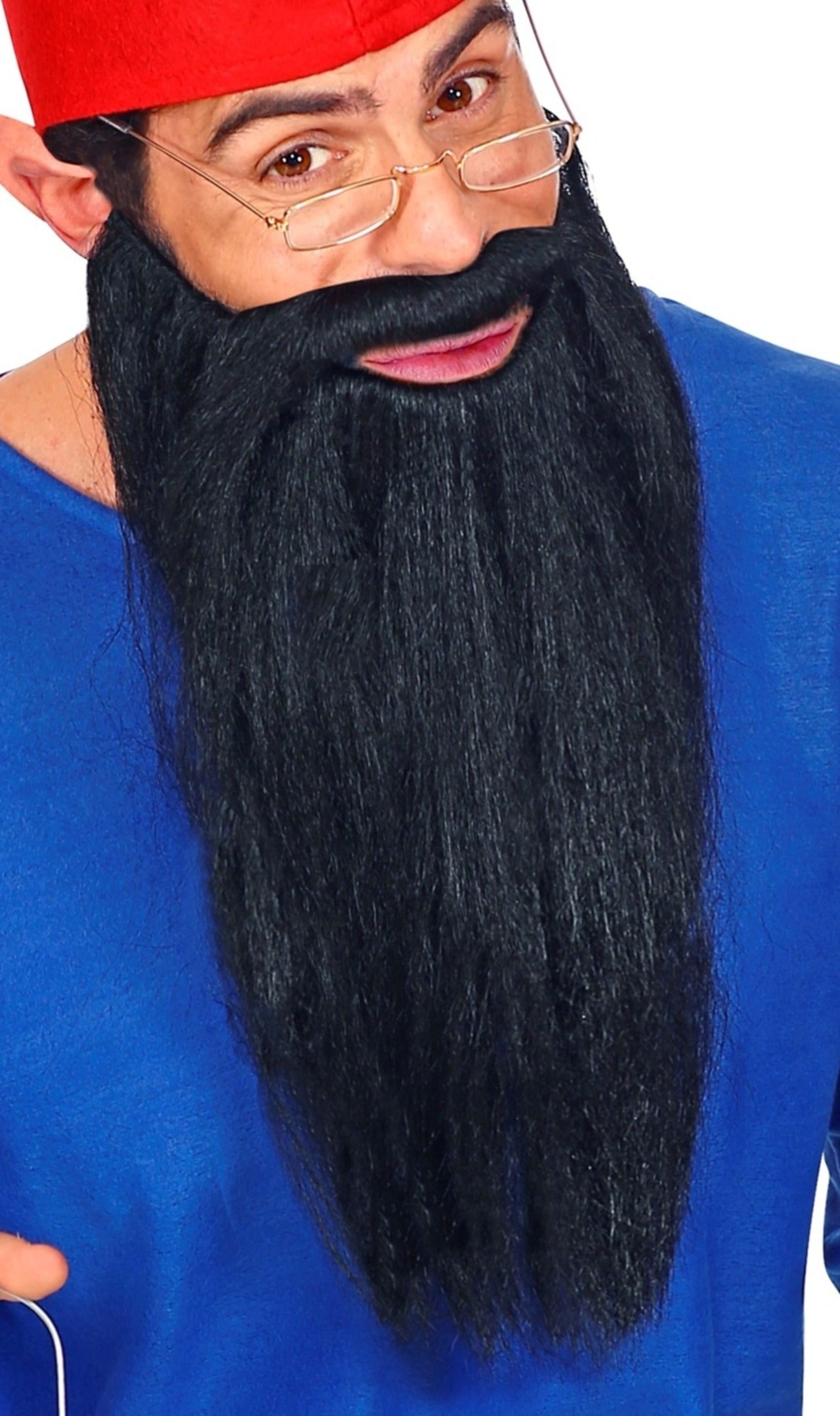 Barba Negra Larga con Bigote