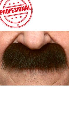 Bigote Castaño Oscuro Profesional 007-SF