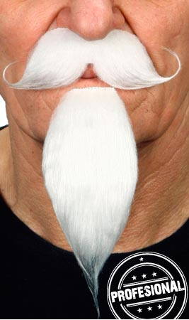 Bigote y Perilla Blanco Profesional 026-ME