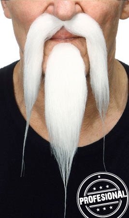Bigote y Perilla Blanco Profesional 038-LG