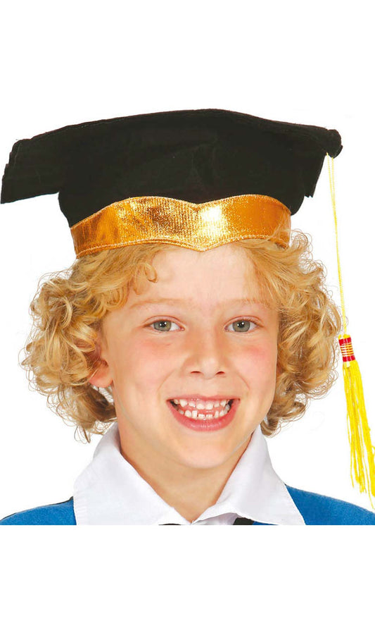 Birrete Graduado Dorado infantil