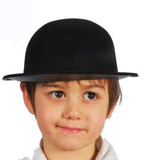 Bombín Flocado Negro infantil