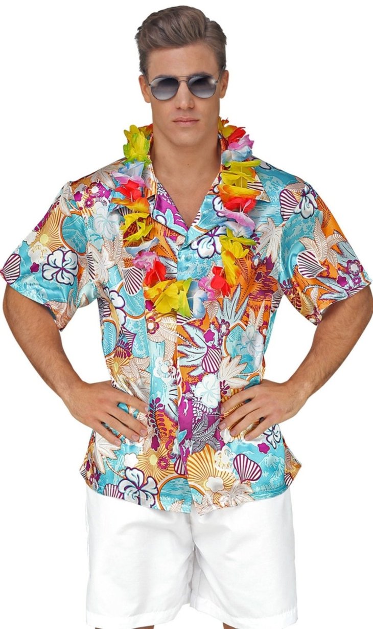 Camisa Hawaiana de Flores I Don Disfraz