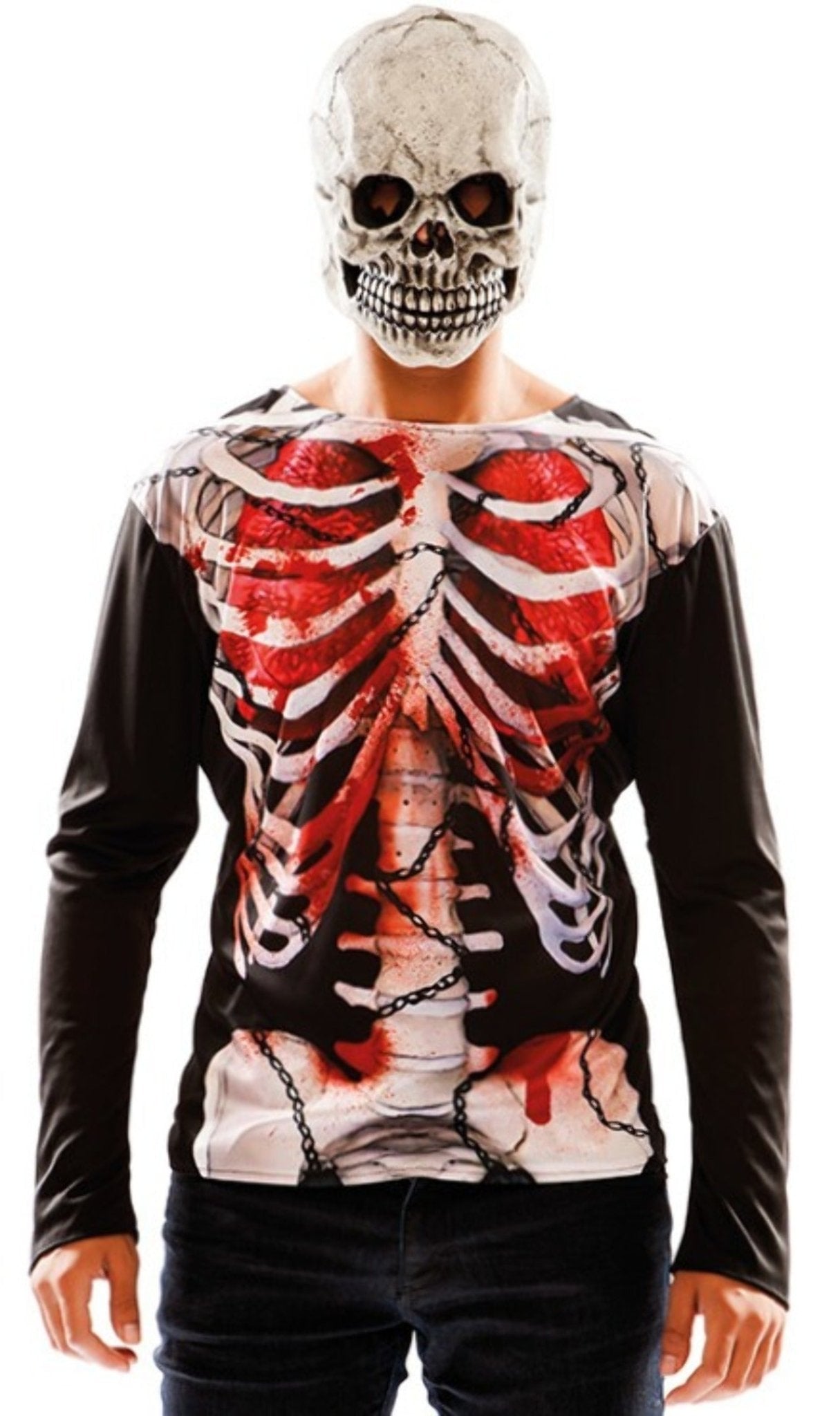 Esqueleto Pecho Halloween Diseño Camiseta hombre