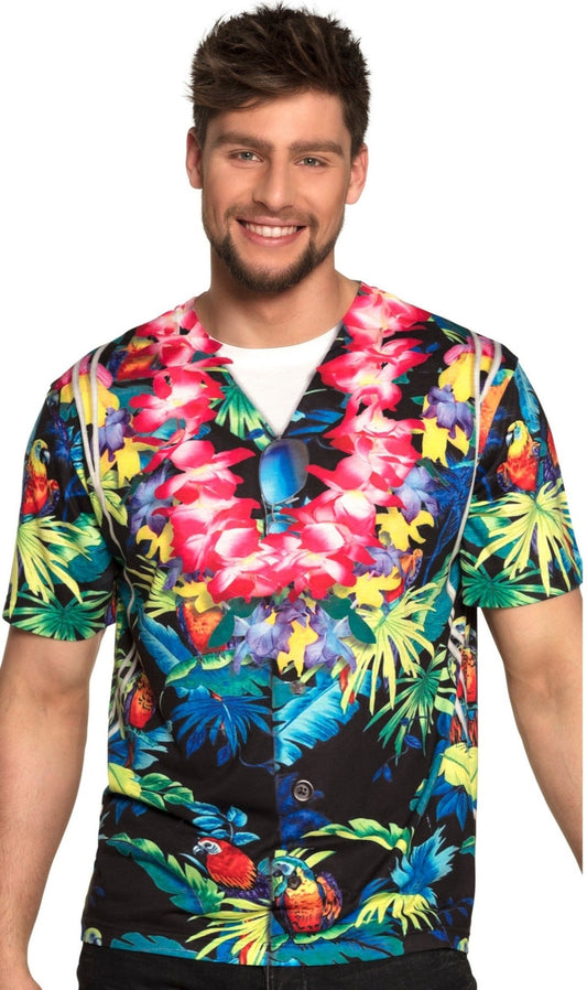 Camiseta Hawaiana Loros I Don Disfraz